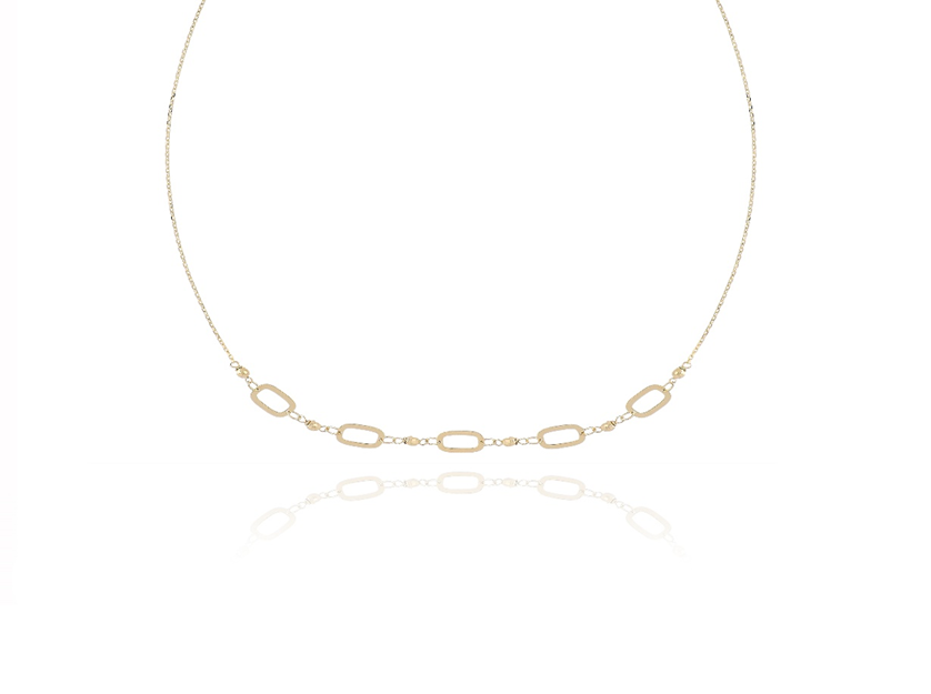 Žluté zlato náhrdelník s obdélníky 42-45cm